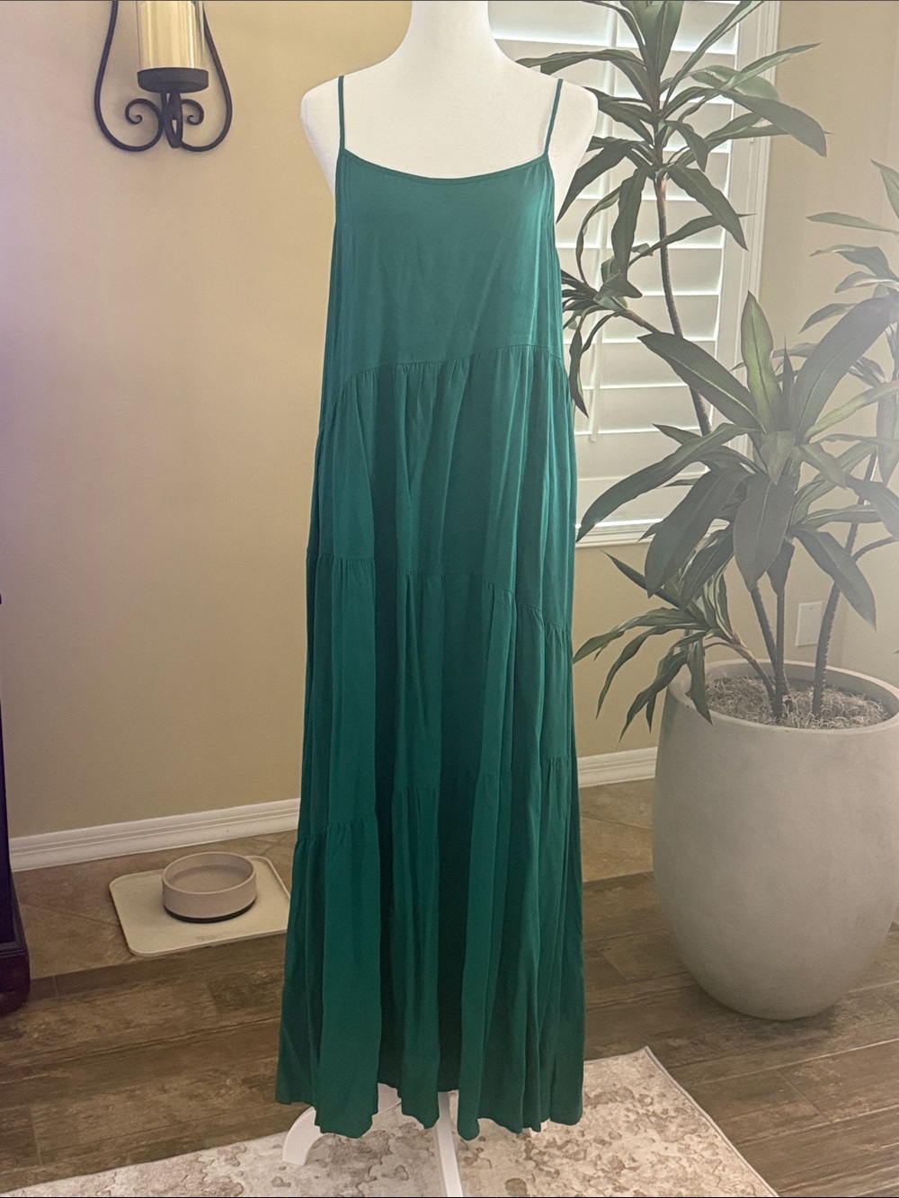 Women's Green Tiered Maxi Dress